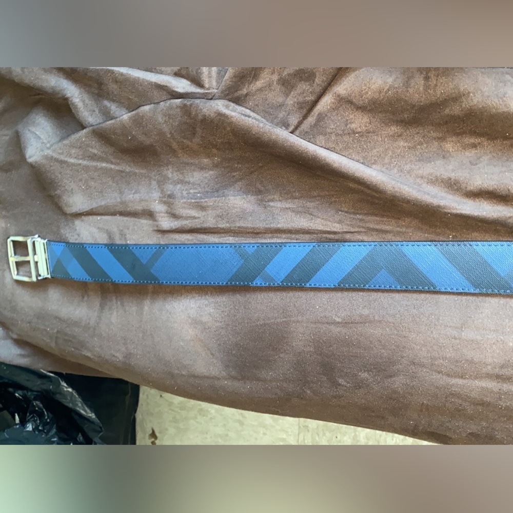 Navy blue Burberry belt size 80